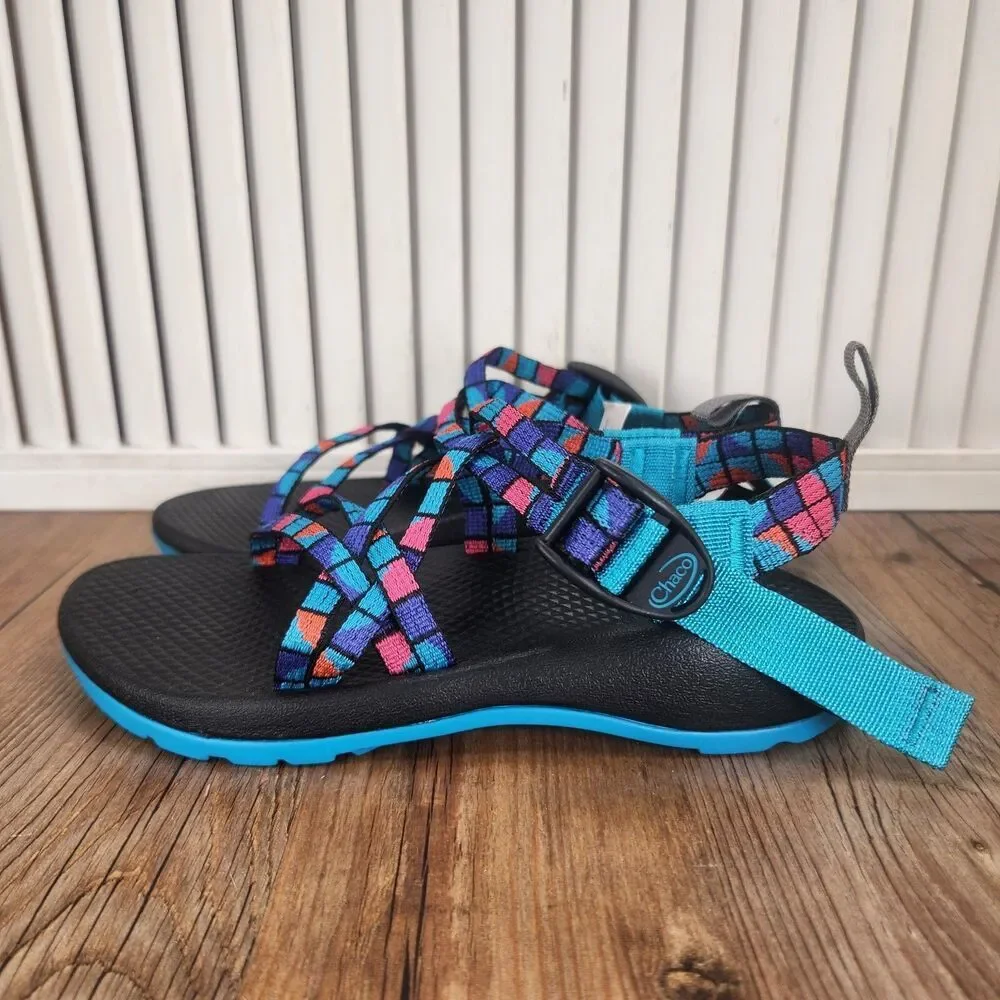 Chaco ZX/1 Ecotread Kids Sz 3 M Break Teal Hiking Beach Strappy Sandals J180264